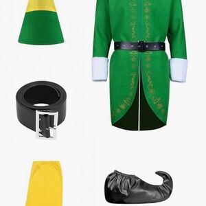 Green Elf Costume with Accessories Youth XL or Adult XS